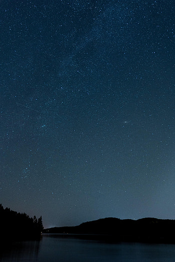Rivers, Night, Shore, Bank, Dark, Starry Sky HD phone wallpaper