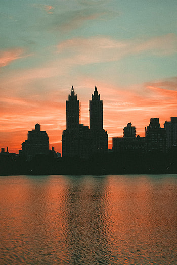 Cities, Sunset, Sea, Architecture, Tower, Rear, Towers HD phone wallpaper