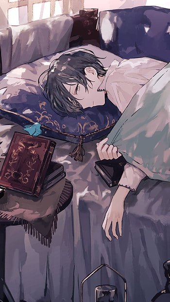 Moonlit Reader — White-Eyed Anime Book , book, Anime, Original HD phone wallpaper