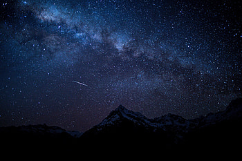 Nature, Mountains, Night, Starry Sky HD wallpaper