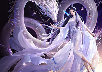 Girl and dragon, blue, frumusete, gorgeous, girl, superb, fanxiu, pink, fantasy, dragon, luminos, fan xiu HD wallpaper