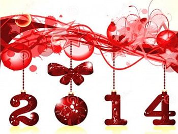 And a New Year has begun, New Year, bows, 2014, red HD wallpaper