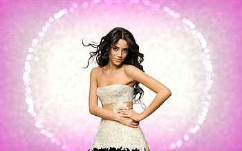 Cansu Dere, white, by cehenot, glitter, girl, actress, woman, pink, turkish HD wallpaper