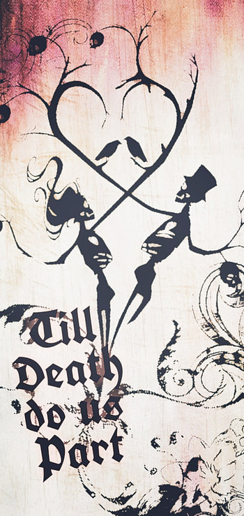 Till death do us part, love, skulls, art HD phone wallpaper