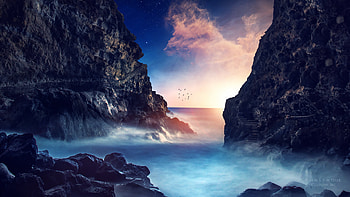 Rocks Dreamscape , rocks, artist, artwork, digital-art, deviantart, dream HD wallpaper