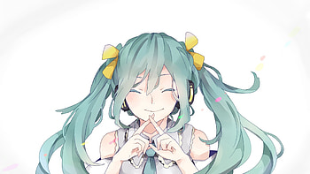Cute, Hatsune miku, head HD wallpaper