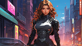 Biker Woman, Anime, woman, Japan HD wallpaper