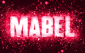 Happy Birtay Mabel, , pink neon lights, Mabel name, creative, Mabel Happy Birtay, Mabel Birtay, popular american female names, with Mabel name, Mabel HD wallpaper