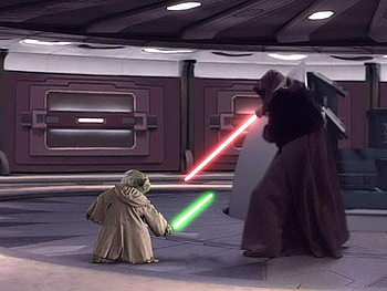 revenge of the sith, the emporer, light sabers, yoda, lights HD wallpaper