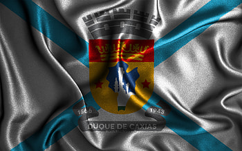 Duque de Caxias flag, , silk wavy flags, brazilian cities, Day of Duque de Caxias, Flag of Duque de Caxias, fabric flags, 3D art, Duque de Caxias, cities of Brazil, Duque de Caxias 3D flag HD wallpaper