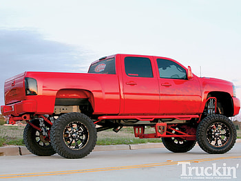 Big Red, lifted, chevy, gm, truck HD wallpaper