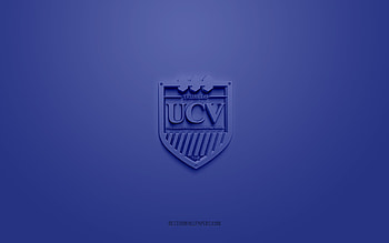 CD Universidad Cesar Vallejo, creative 3D logo, blue background, Peruvian Primera Division, 3d emblem, Peruvian football club, Trujillo, Peru, 3d art, Liga 1, football, CD Universidad Cesar Vallejo 3d logo HD wallpaper