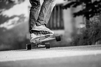 Sports, Legs, Sneakers, Bw, Chb, Skateboard, Skate HD wallpaper