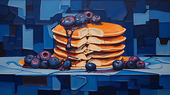 Delicious Blueberry Pancakes, blueberry, pancake, blueberry pancake, syrup HD wallpaper