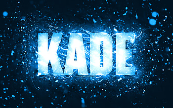Happy Birtay Kade, , blue neon lights, Kade name, creative, Kade Happy Birtay, Kade Birtay, popular american male names, with Kade name, Kade HD wallpaper