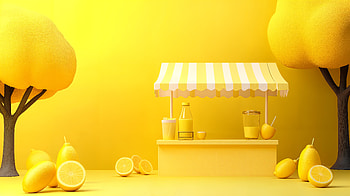 Refreshing Lemonade Stand in Ultra, lemon, lemonade stand, yellow, fruit, summer HD wallpaper