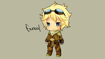 League of Legends, Chibi, Ezreal fan art, LOL stats HD wallpaper