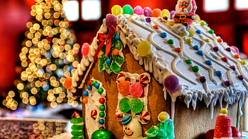 Gumdrops, Gingerbread House HD wallpaper