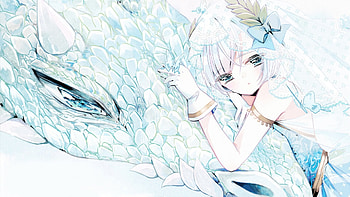 Friends 4 ever!, bbon, awesome, nice, female, sweet, blue eyes, ribbon, gloves, majo no shinzou, anime girl, anime, pretty, light, white hair, lumierre, glowing, wedding dress, cute, goddess, dress, long hair, white dragon, butterfly, dragon, fantas, friends, magic, life, lights, luna, cool, blush, princess HD wallpaper