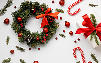 Happy Holidays!, white, craciun, green, red, christmas, deco, wreath, new year HD wallpaper
