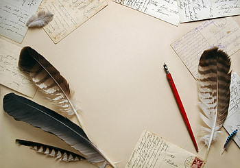 Feather, Miscellanea, Miscellaneous, Table, Letters, Pen HD wallpaper