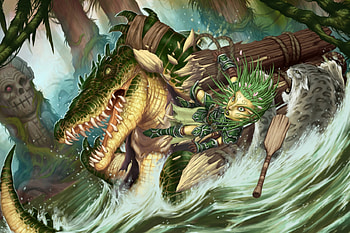 Croc Hunter, croc, anime, cg, hunter HD wallpaper