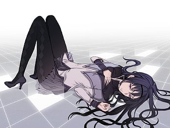 akemi, black hair mahou, akemi homura, shoujo madoka magica, purple eyes tks HD wallpaper