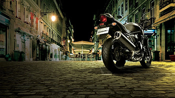 Transport, Cities, Night, Motorcycles, Suzuki HD wallpaper