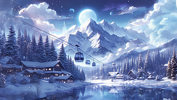 Anime, Anime, winter, night, Warm, winter anime, anime night, winter night HD wallpaper