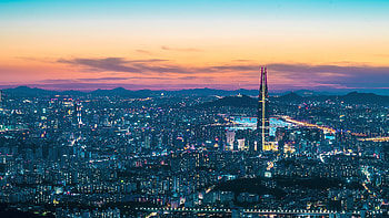 Seoul Night Skyline, City Lights, Urban Splendor HD wallpaper