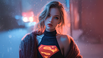 Supergirl Beauty Lights Up The Room, supergirl, superheroes, artwork, digital-art, ai HD wallpaper