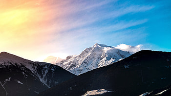 Sunset, mountains, clouds, beautiful, nature HD wallpaper