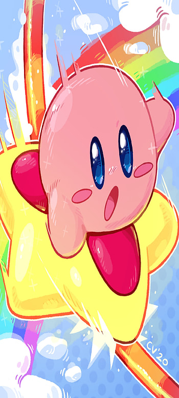 kirby, red, pink, botas rojas, estrella, arcoiris, videojuego, rosado, juego, kirbi, rosa HD phone wallpaper