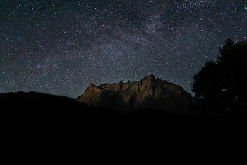 Mountains, Stars, Night, Rocks, Dark, Starry Sky HD wallpaper
