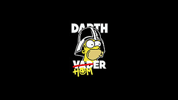 Darth Vader Homer, the-simpsons, cartoons, animated-tv-series, dark, black, minimalism, minimalist HD wallpaper