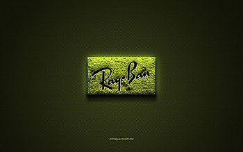 Ray-Ban logo, green creative logo, floral art logo, Ray-Ban emblem, green carbon fiber texture, Ray-Ban, creative art HD wallpaper