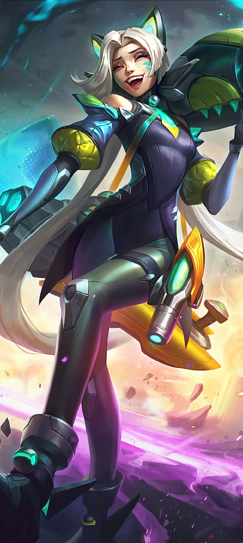 BATTLE CAT JINX, Jinx (League Of Legends), video game, League Of Legends HD phone wallpaper