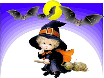 Sweet halloween , sweet, halloween, moon, fly, witch HD wallpaper
