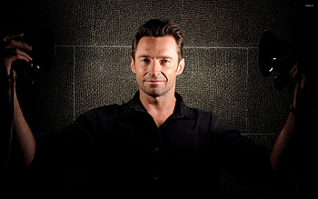 Handsome , Male celebrity in focus, Hugh Jackman's charm, Impressive design HD wallpaper