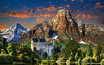 Castle landscape, summer, architecture, graphy, landscape beauty, castles, nature, , mountains HD wallpaper