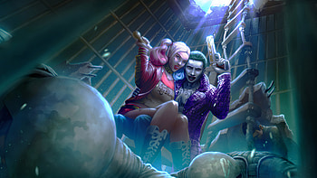 Harley Quinn And Joker, harley-quinn, joker, superheroes, artwork, artstation HD wallpaper