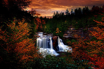 Autumn, Waterfall, Blackwater Falls, State Park HD wallpaper