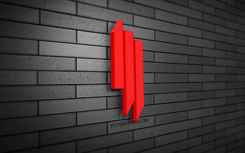 Skrillex 3D logo, , Sonny John Moore, gray brickwall, creative, music stars, Skrillex logo, american DJs, 3D art, Skrillex HD wallpaper
