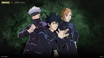 Fortnite X Jujutsu Kaisen, Megumi Fushiguro, Nobara Kugisaki, Satoru Gojo, video game, Fortnite HD wallpaper