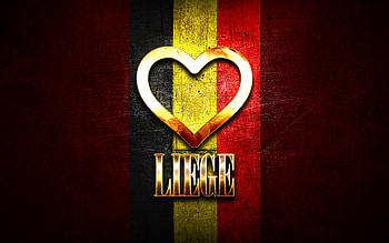 I Love Liege, belgian cities, golden inscription, Day of Liege, Belgium, golden heart, Liege with flag, Liege, Cities of Belgium, favorite cities, Love Liege HD wallpaper