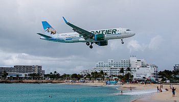 Frontier Airlines, Airbus A320, Sint Maarten, Princess juliana HD wallpaper