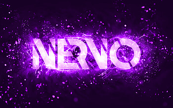 Nervo violet logo, , Australian DJs, violet neon lights, Olivia Nervo, Miriam Nervo, violet abstract background, Nick van de Wall, Nervo logo, music stars, Nervo HD wallpaper