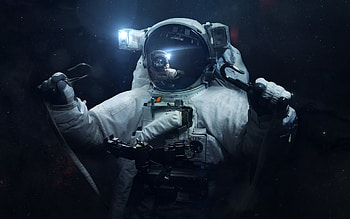 Reflections in helmet, astronaut, fantasy, art HD wallpaper