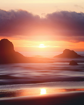 Nature, Sunset, Sea, Rocks, Coast HD phone wallpaper