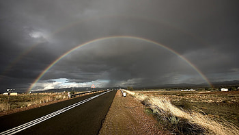 rainbow, clouds, sky, nature HD wallpaper